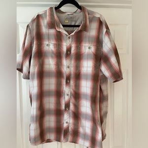 Eddie Bauer Mens Short Sleeve Button Down Plaid Shirt 3XLT